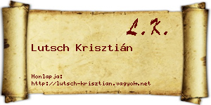Lutsch Krisztián névjegykártya